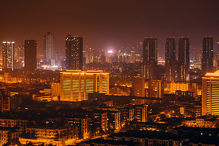 夜景下的城市中心图片