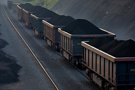 火车运输的工业煤炭图片