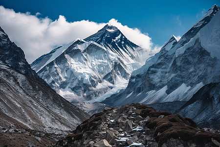 美丽的高山雪原图片