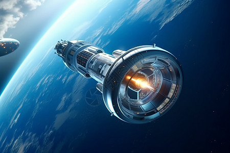 科幻卫星空间站背景图片