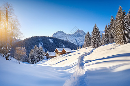 连绵的雪山图片