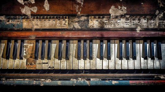 复古的钢琴背景图片