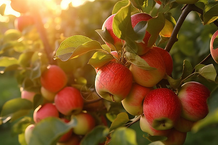 果园成熟的苹果树图片