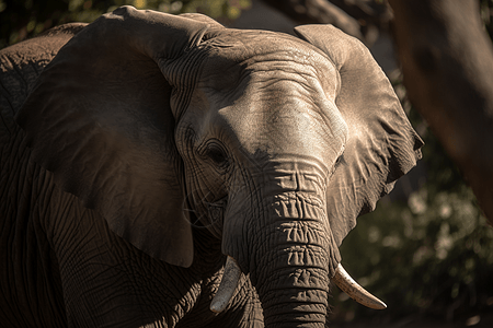 野生动物大象头部图片