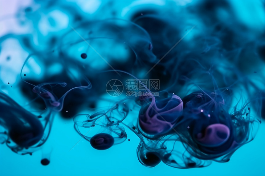 抽象黑点的蓝色烟雾图片