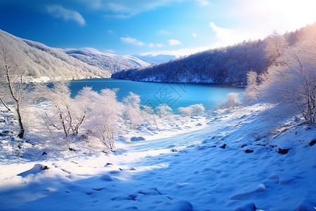 山峰雪脉的自然景观图片