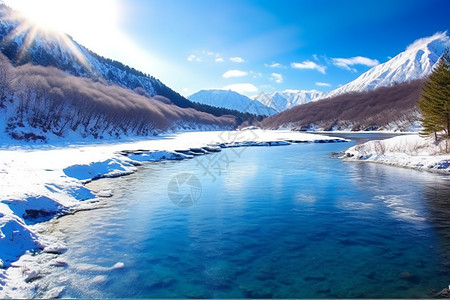 冬季的山峰雪脉图片