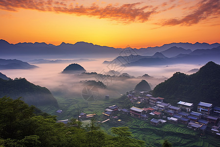 日落时分的景色图片