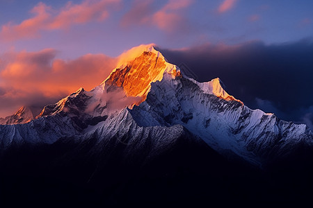 梅里雪山的自然景观背景图片