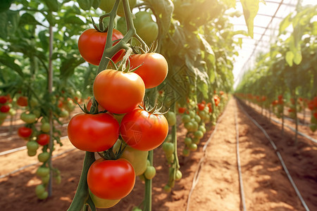 番茄田温室农业图片