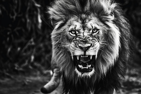 张开大嘴的狮子图片