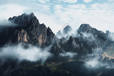 户外的山脉风景图片