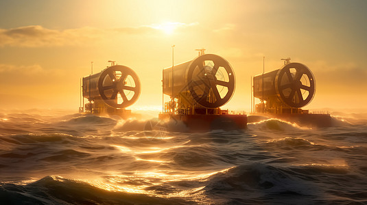 海洋涡轮机的插图图片