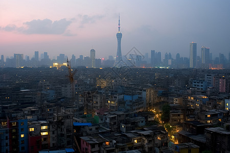 城市地标建筑的自然景观图片