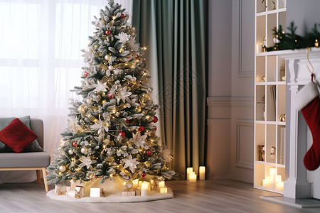 装饰圣诞树背景图片