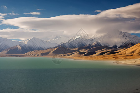 第十师白沙湖风景帕米尔高原湖泊的景色背景