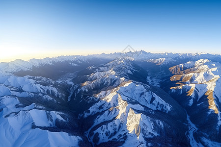 一望无际的雪山美景图片