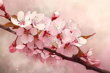 粉红色樱花背景图片