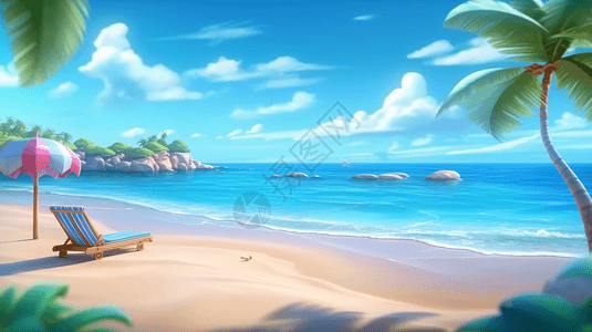 阳光沙滩椰子树图片
