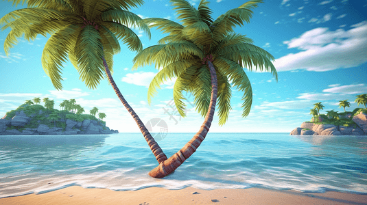 阳光沙滩背景图片