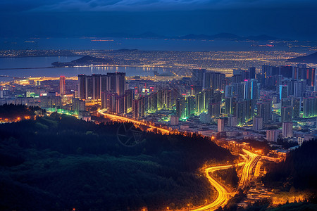 大气城市夜景图片