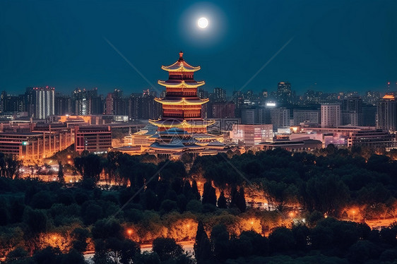 夜晚的城市风景图片