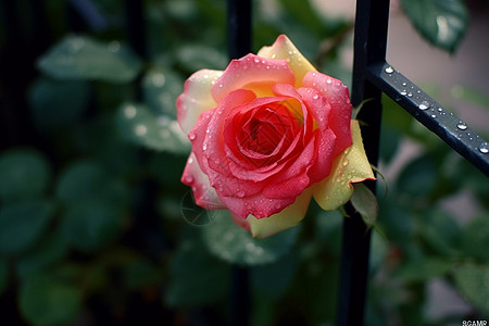 露珠玫瑰美丽的玫瑰花背景