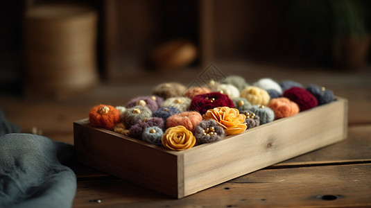 羊毛毡花卉组合图片