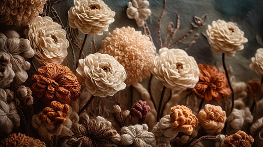 羊毛毡的花朵图片
