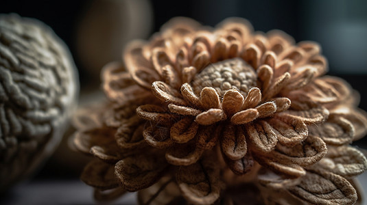 羊毛毡花朵细节图片