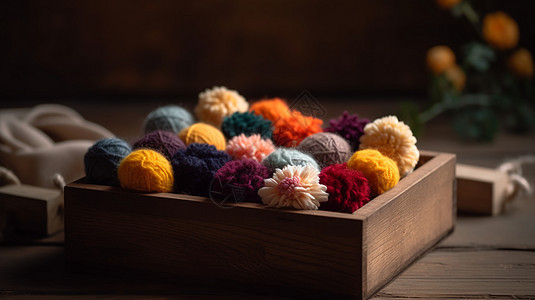 羊毛毡五颜六色的花卉图片