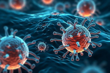 三维医学病毒细胞图片