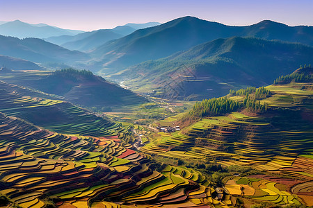 美丽的风景梯田图片