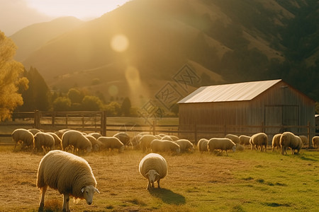 草原放牧的羊群图片
