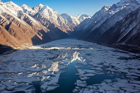 美丽的冰川雪山风景图片