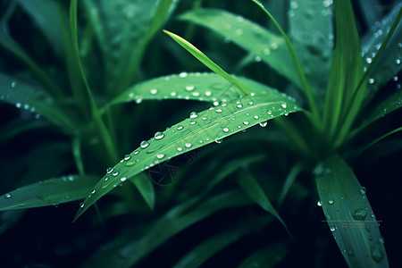 叶子水滴绿色清新植物背景