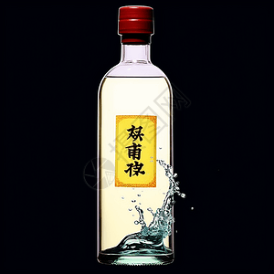 在水中的酒瓶高清图片