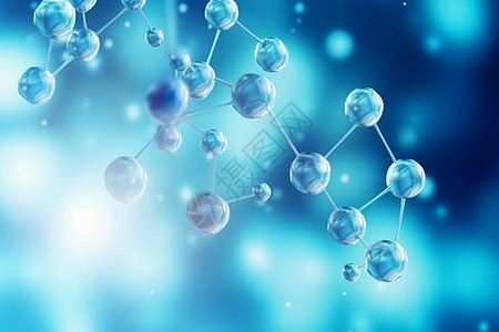 蓝色化学分子图片
