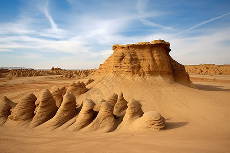 沙漠的风蚀地貌景观背景图片