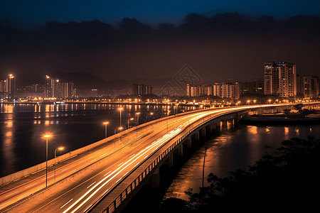 城市的道路夜景图片