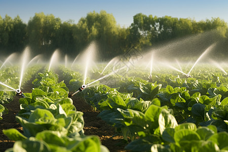 菜园里的灌溉系统图片