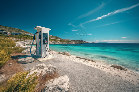 海边的充电站图片