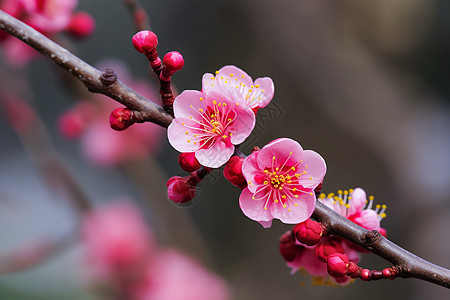 春天盛开的桃花高清图片