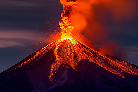 南美洲的火山爆发背景图片