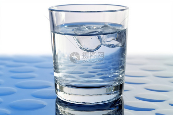 饮用水中的冰块一杯冰水图片
