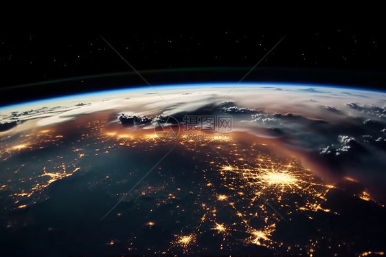 从卫星上看到的地球大气层图片