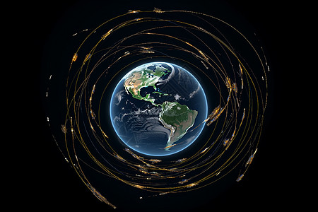 卫星轨迹科技地球背景设计图片