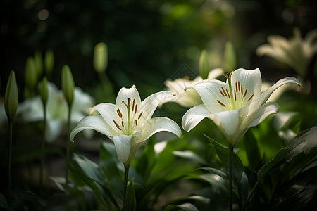 户外的百合花图片