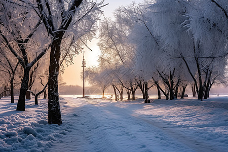 冬日雾凇景观图片