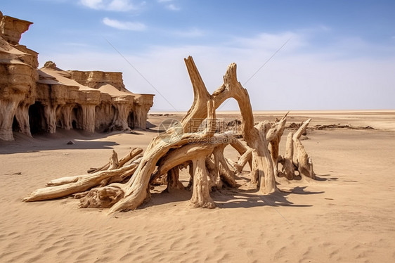 枯木砂岩沙漠风景图片